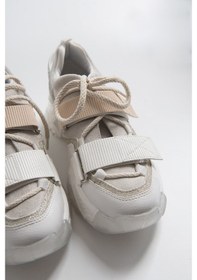 Resim Luvi Shoes Lulen Beyaz Beyaz Rugan Sim Yazılı Cırtlı Kadın Spor Sneakers Beyaz 