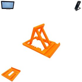 Resim Özel Üretim Katlanabilir & Ayarlanabilir 7 Kademeli Telefon Tablet Standı Tablet Telefon Tutucu Turuncu 