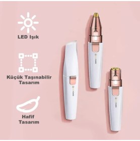 Resim Hane216 2 Başlıklı Yüz Tüyü ve Kaş - Bıyık Kıl Epilasyon Aleti 