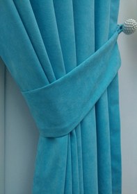 Resim Evdepo Home Turkuaz Fon Perde Tek Kanat (536525153) Turkuaz 