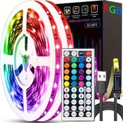 Resim Kablosuz Kontrol Akıllı LED Şerit Işıkları Kızılötesi Uzaktan Kumanda RGB Aydınlatma Dekorasyon Oturma Odası Atmosfer Işık Kurdele Esnek Lamba Dekorasyon Dizisi 