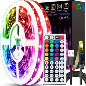 Resim Kablosuz Kontrol Akıllı LED Şerit Işıkları Kızılötesi Uzaktan Kumanda RGB Aydınlatma Dekorasyon Oturma Odası Atmosfer Işık Kurdele Esnek Lamba Dekorasyon Dizisi 