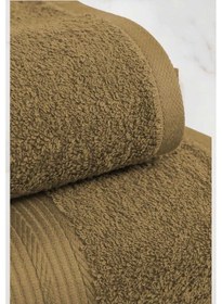 Resim 2 Parça Battal Lüks Premium Banyo Spa Havlu Takımı 90x170 Cm Kahve Çok Renkli 