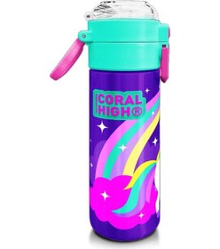 Resim Coral High Kids Mor Su Yeşili Unicorn Desenli Pipetli Ve Direkt İçim Çelik Termos 500 Ml 31818 Mor 