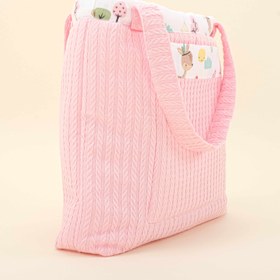 Resim Bebek Bakım Çantası - Koyu Pembe Örgü - Ceylan 