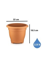 Resim Omnipazar So-vhs3 Dekoratif Vaha Saksı İç Ve Dış Mekan 3.9 Lt Kiremit 6 Adet 