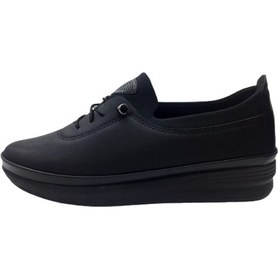 Resim Ayzen Kadın Siyah-siyah Lastikli Ortopedik Taban Günlük Şık Ayakk Siyah 