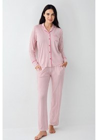 Resim Pierre Cardin Kadın Bordo Gömlek Pijama Bordo 