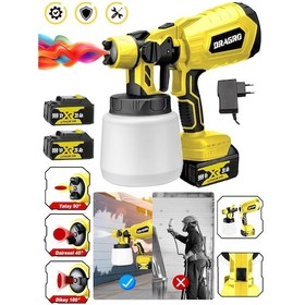 Resim Dragro DRG-BYA999 999 Vf Sarı 20 Ah Çift Akülü Boya Tabancası 