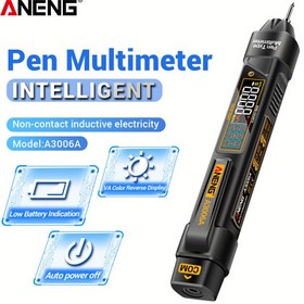 Resim ANENG A3006A Multimetre Dijital 4000 Sayım AC/DC Gerilim Temassız İndüktif Elektrik Hz Diyot Direnç Test Cihazı Pil Olmadan 