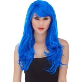 Resim TE Dükkan Mavi Renk Parti Peruğu 