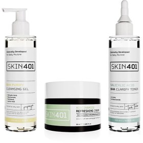 Resim Skin401 Sivilce Önlemeye ve Gözenek Azaltmaya Yardımcı Bakim Rutini 3'lü Set 
