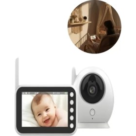 Resim Büyük Ekranlı Bebek Kamerası Canlı Izleme ve Ses Dinleme Midastech 