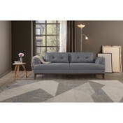 Resim Perla Sofa Madrid Üçlü Yataklı Kanepe Keten Açık Gri 