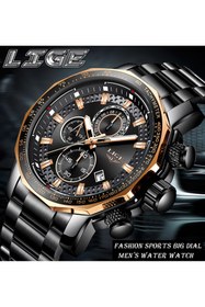 Resim Lige Çelik Siyah Lüks 1. Sınıf Erkek Kol Saati 