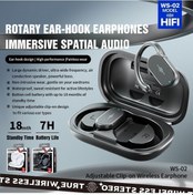 Resim Prestigegoods Wekome Ws-02 Döner Kulak Kancası Bluetooth 5.3 Kulak İçi Spor Kulaklığı, Su Geçirmez, 18 Ay Bekleme 