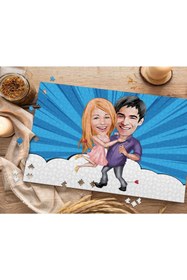 Resim Bk Gift Kişiye Özel Sevgililer Karikatürlü 1000 Parça Profesyonel Puzzle-3 