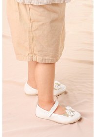 Resim Kiko Kids Taşlı Cırtlı Kız Çocuk Fiyonklu Babet Ayakkabı Ege 204 Cilt Sedef 