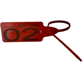 Resim 100 Adet Kırmızı Plastik Mühür-et Belirleme Karkas Kelepçesi 