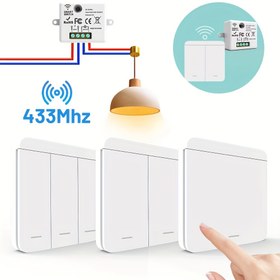 Resim Kablosuz Işık Duvar Anahtarı Röle Alıcısı RF 433Mhz 1/2/3Gang Panel Anahtarı Uzaktan Kumanda Kesici LED Lamba için 10A 110V 220V, Akıllı Ev Otomasyonu, Kolay Kurulum, Şarj Edilemeyen Lityum Pil, Uzaktan Kumandalı Aydınlatma, Oda Elektrik/Hard Wiring, Çalışma Voltajı 220-240 