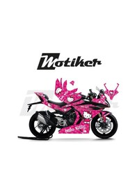 Resim Cfmoto 450sr Hello Kitty Pembe Çiçekli Sticker Etiket Tasarım Motosiklet Kaplama Modeli 