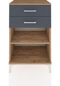Resim Hyperion Komodin Tek Raflı 2 Çekmeceli 60x44x96 Çam-antrasit Atlas Çam 