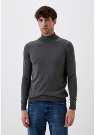 Resim Erkek Yarım Balıkçı Boğazlı Triko Koyu Grimelanj Slim Fit Pamuklu Sık Örme Kazak Ncs Jeans 3005-koyu Gri Koyu Gri 