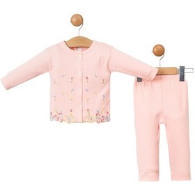 Resim Mdm Yavruagzı1 Çiçek Baskili Fiyonklu Bebek Takim Yavruağzı 