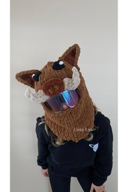 Resim Linka Knit El Yapımı Yaban Domuzu Kayak Kaskı Maskesi, Kayak Maskesi, Kayak Kaskı Koruyucu Kılıf 