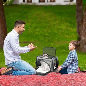 Resim Paw Portal Açılabilir Evcil Hayvan Taşıma Çantası - Gri & Yeşil / M 