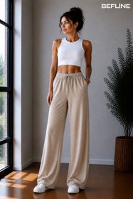 Resim LAVİNİM Kadın Keten Oversize LooseFit Rahat Pantolon 