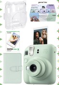 Resim Fujifilm Instax mini 12 Yeşil Fotoğraf Makinesi-10'lu Film-Laporta Albüm ve Şeffaf Kılıf Seti 