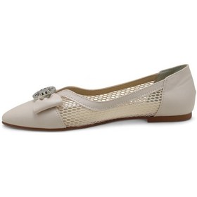 Resim Beety 5001 Fiyonklu Tokalı Kadın Ayakkabı Babet Bej 