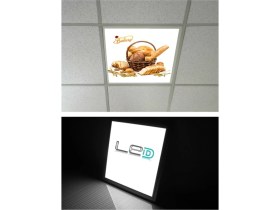 Resim Gökyüzü Panel Fırın, 60 x 60 Taş Yünü Asma Tavan LED PANEL-60W-LED Sıva Altı-Logo Panel Aydınlatma, LED Armatür 