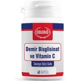 Resim Ersağ Demir Bisglisinat ve Vitamin C Takviye Edici Gıda 60 Kapsül 