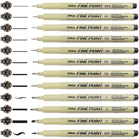 Resim 12-Pack Çizim Kalemi: Anime, Eskiz, Kaligrafi ve Daha Fazlası İçin Mükemmel - Sanat Malzemeleri Sanatçılar, Tasarımcılar ve Ofis/Okul Kullanımı İçin 