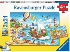 Resim Ravensburger 2x24 Parça Puzzle Seaside Holiday 078295 