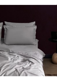 Resim Madame Coco Clarette Çift Kişilik Bambu Saten Nevresim Takımı Gri 