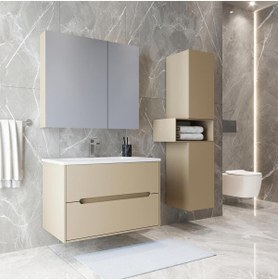 Resim TETA HOME Madrid 65 Cm Mdf Banyo Dolabı Seti Ve Boy Dolabı 