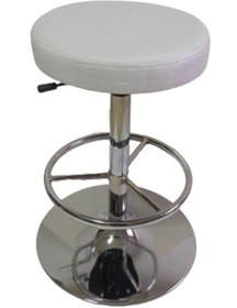 Resim KamusalMarket Bar Taburesi Lüks Krom Ayaklı Çemberli Beyaz 