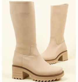 Resim Kalın Topuk Nubuk Yarım Çizme Ten-ten Ten 