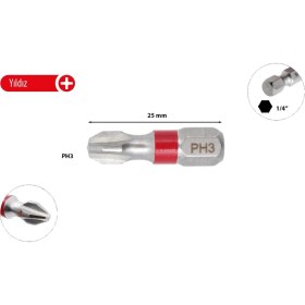 Resim Ceta Form Ph3 x 25 mm Yıldız Bits Uç Renk Kodlu CB/253TC (1 Adet ) 