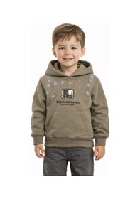 Resim Baglan Erkek Çocuk Önü Arkası Baskılı Kapüşonlu Sweatshirt Bgl-st05246 Vizon 