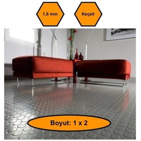 Resim Gri Paralı Muşamba , Zemin Örtüsü, Kaymaz Özellikli Zemin Paspası, 1x2 Metre 