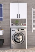 Resim Moonlife Üst Dolaplı Çok Amaçlı Çamaşır Makinesi Dolabı Beyaz 