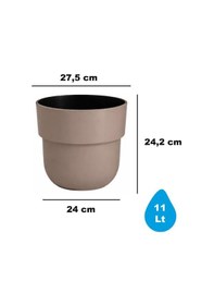 Resim So-kup4 Kuple Plastik Saksı Takımı İç Kovalı No:4 Mocha 11 Lt 6 Adet 