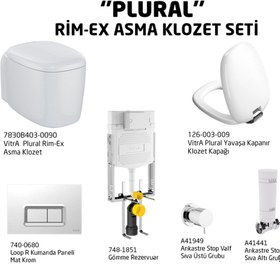 Resim VitrA Plural Rim-ex Asma Klozet Ve Soft Kapak Seti - Beyaz 