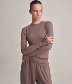 Resim SOFT LOUNGE LONG TEE MINK - M 