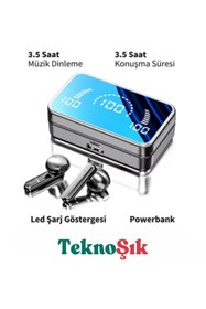 Resim Teknoşık S20 Aynalı Powerbank Bluetooth Kulaklık Yüksek Bass Kaliteli Ses İos Android 