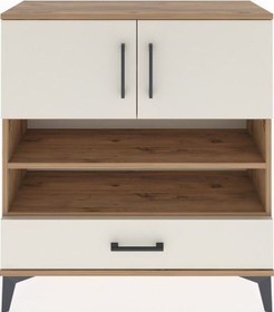 Resim Arges Şifonyer 4 Raflı Tek Çekmeceli 2 Kapaklı 88x30x96 Çam-a... Çam 